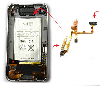 Changement de nappe Jack, boutons vibreur et volume sur iPhone 3GS photo 1