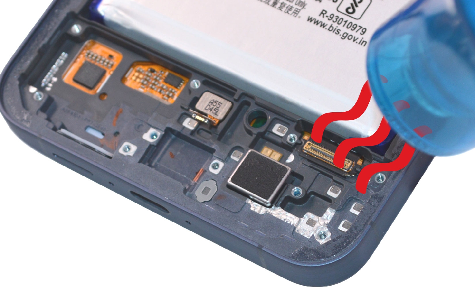 Comment changer l'écran seul sur Galaxy A55 (5G) photo 1