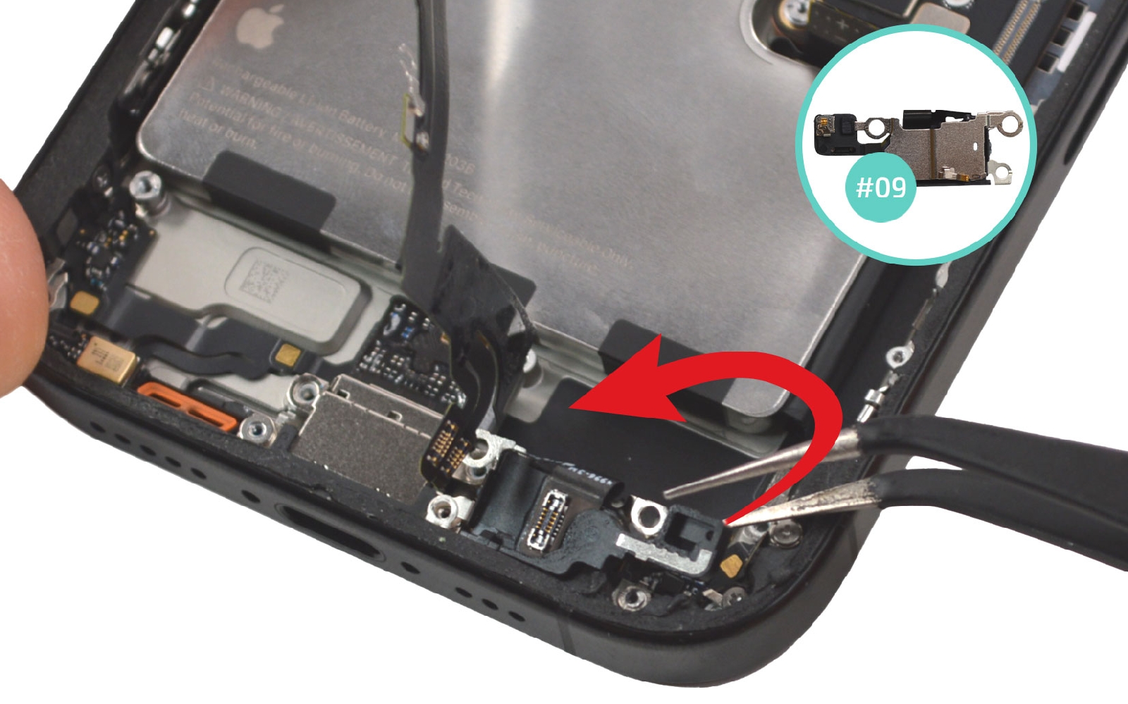 Comment changer le connecteur de charge  sur iPhone 16 Pro photo 4