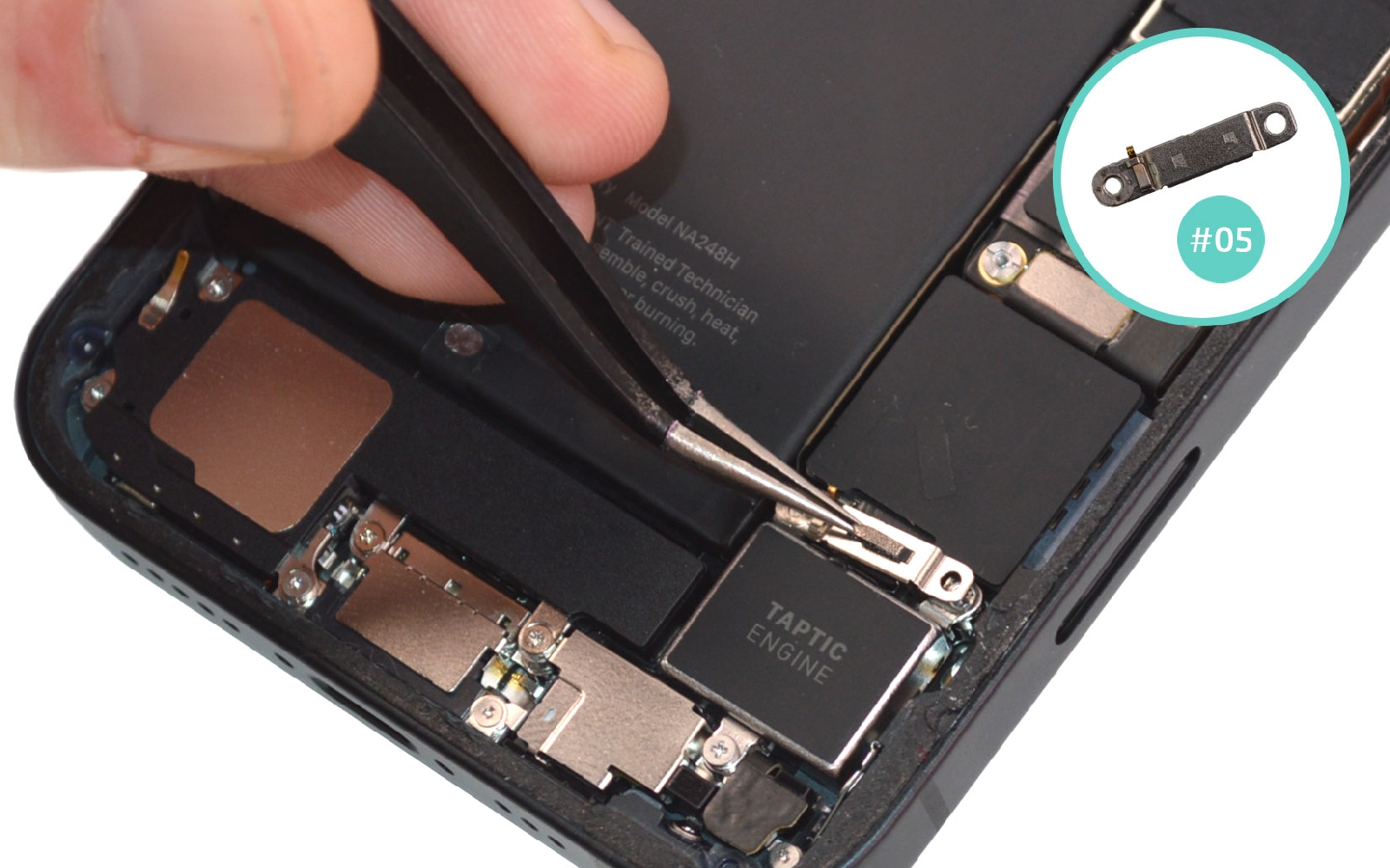 Comment changer le vibreur et le lecteur SIM sur iPhone 16e photo 2