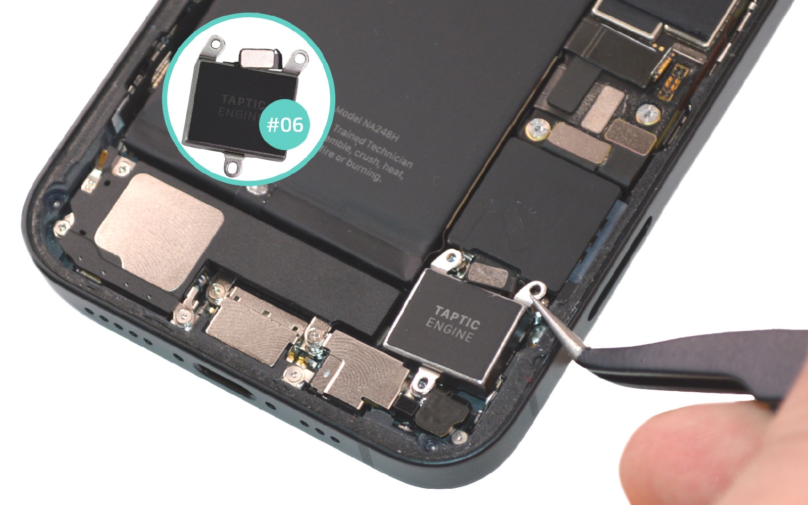 Comment changer le vibreur et le lecteur SIM sur iPhone 16e photo 4