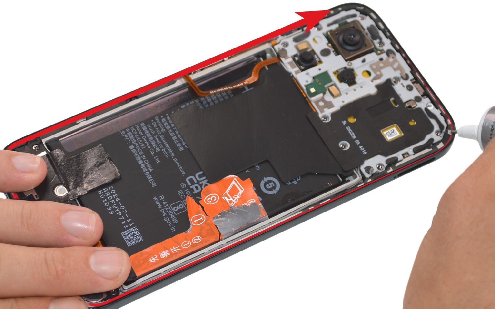 Comment changer la batterie sur Honor 200 Lite photo 2