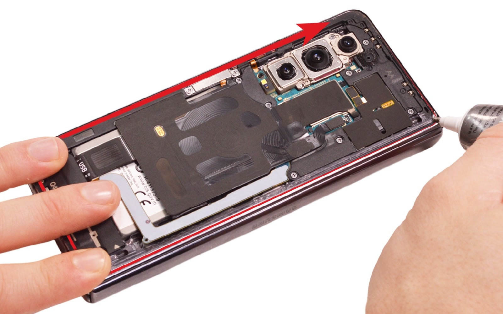 Comment changer l'écran externe et la batterie secondaire sur Galaxy Z Fold4 photo 3