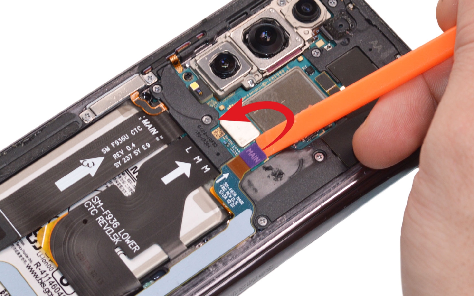 Comment changer l'écran externe et la batterie secondaire sur Galaxy Z Fold4 photo 4