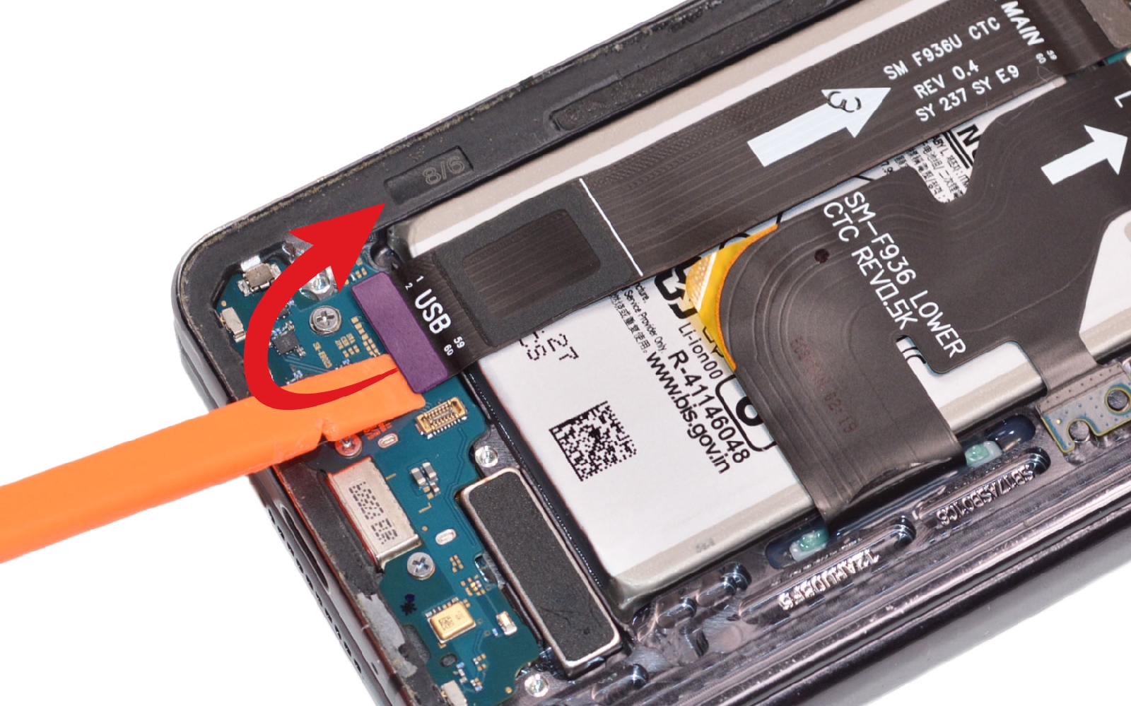 Comment changer le connecteur de charge  sur Galaxy Z Fold4 photo 2