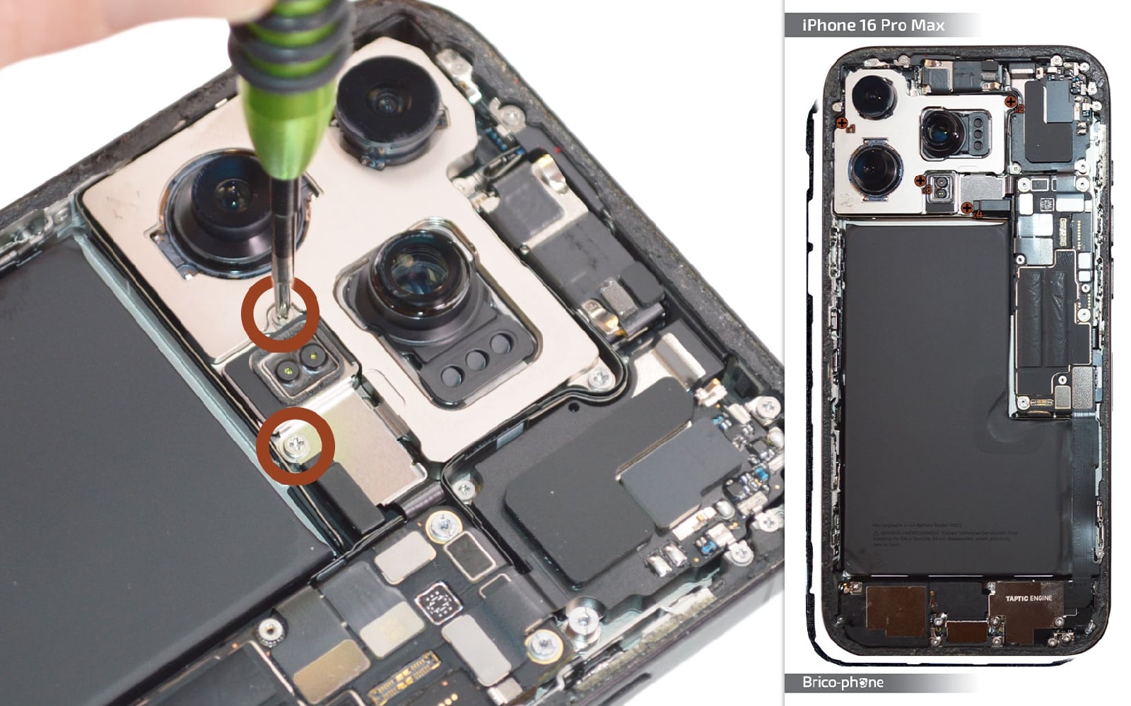 Comment changer le module des caméres arrière sur iPhone 16 Pro Max photo 1