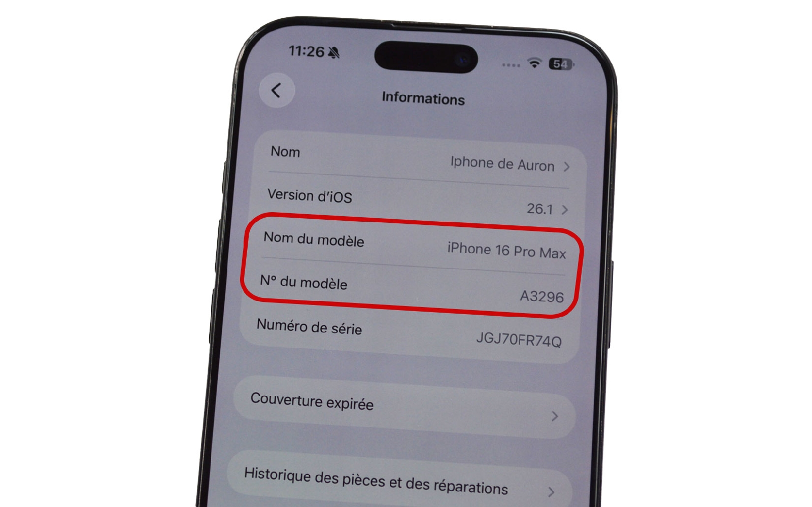 Comment changer la caméra avant sur iPhone 16 Pro Max photo 1