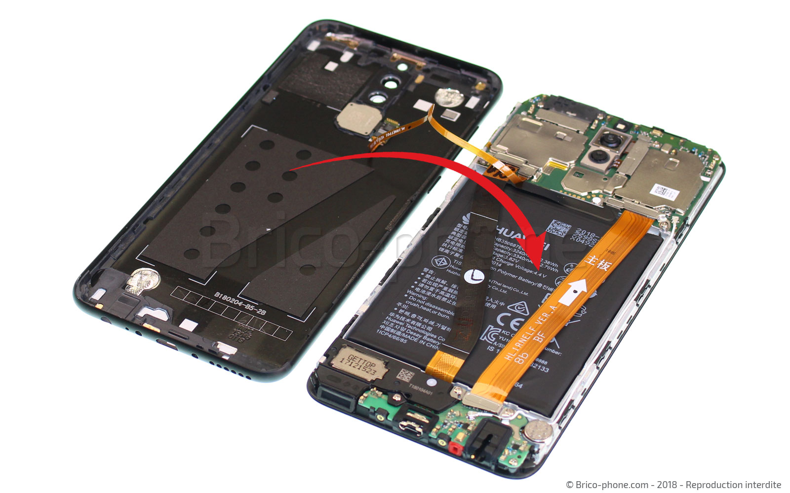 Changement d'écran (vitre+LCD+batterie) sur Mate 10 Lite photo 4