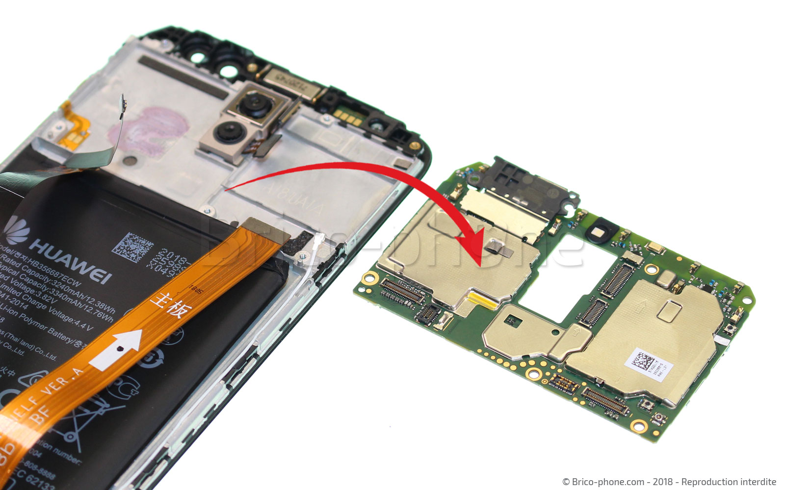 Changement d'écran (vitre+LCD+batterie) sur Mate 10 Lite photo 3