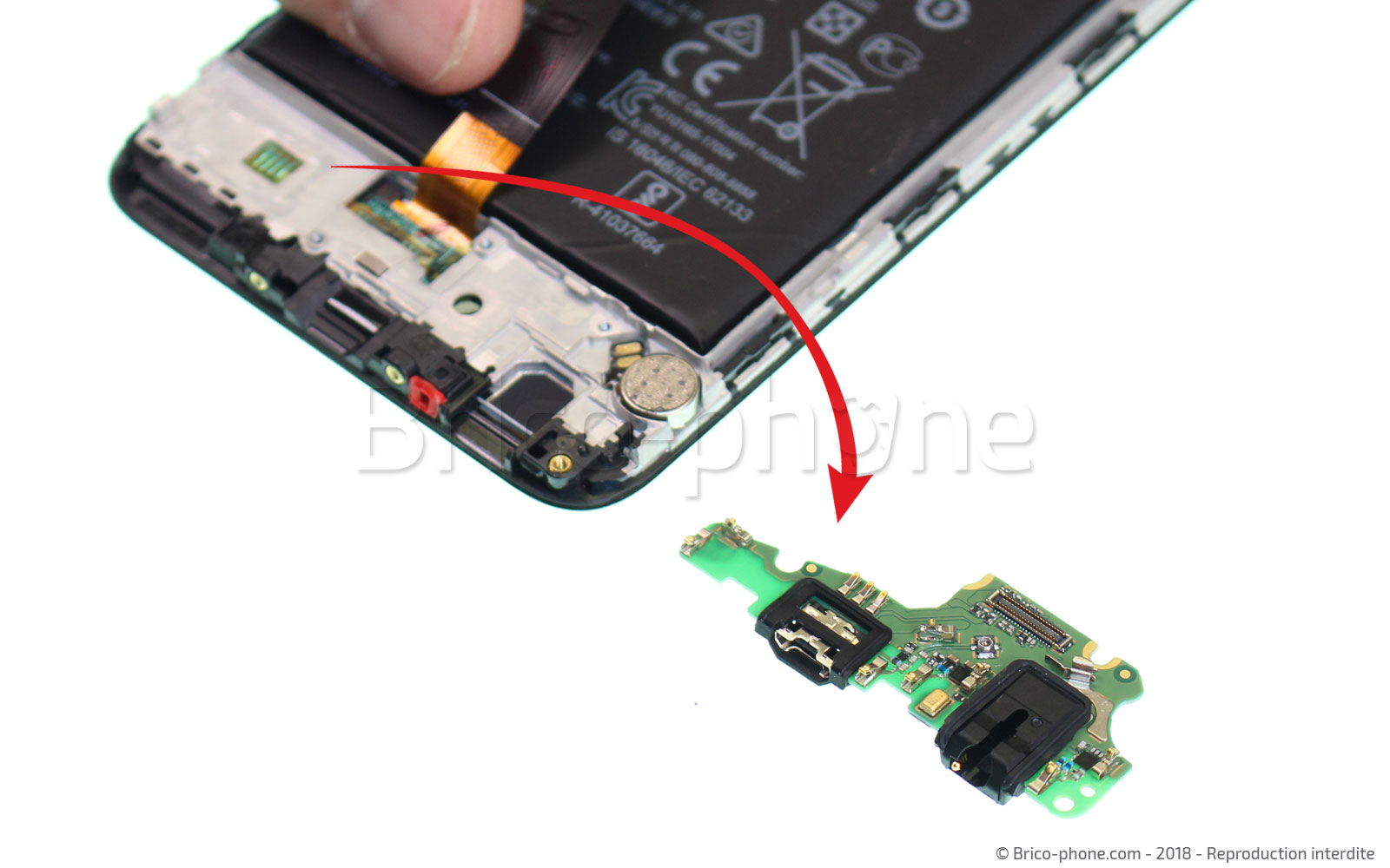 Changement d'écran (vitre+LCD+batterie) sur Mate 10 Lite photo 2