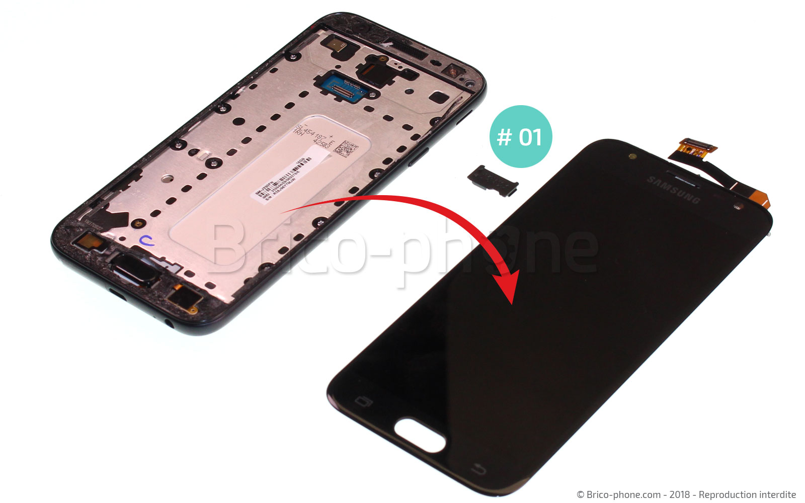 Changement d'écran (vitre+LCD) sur Galaxy J3 2017 photo 4