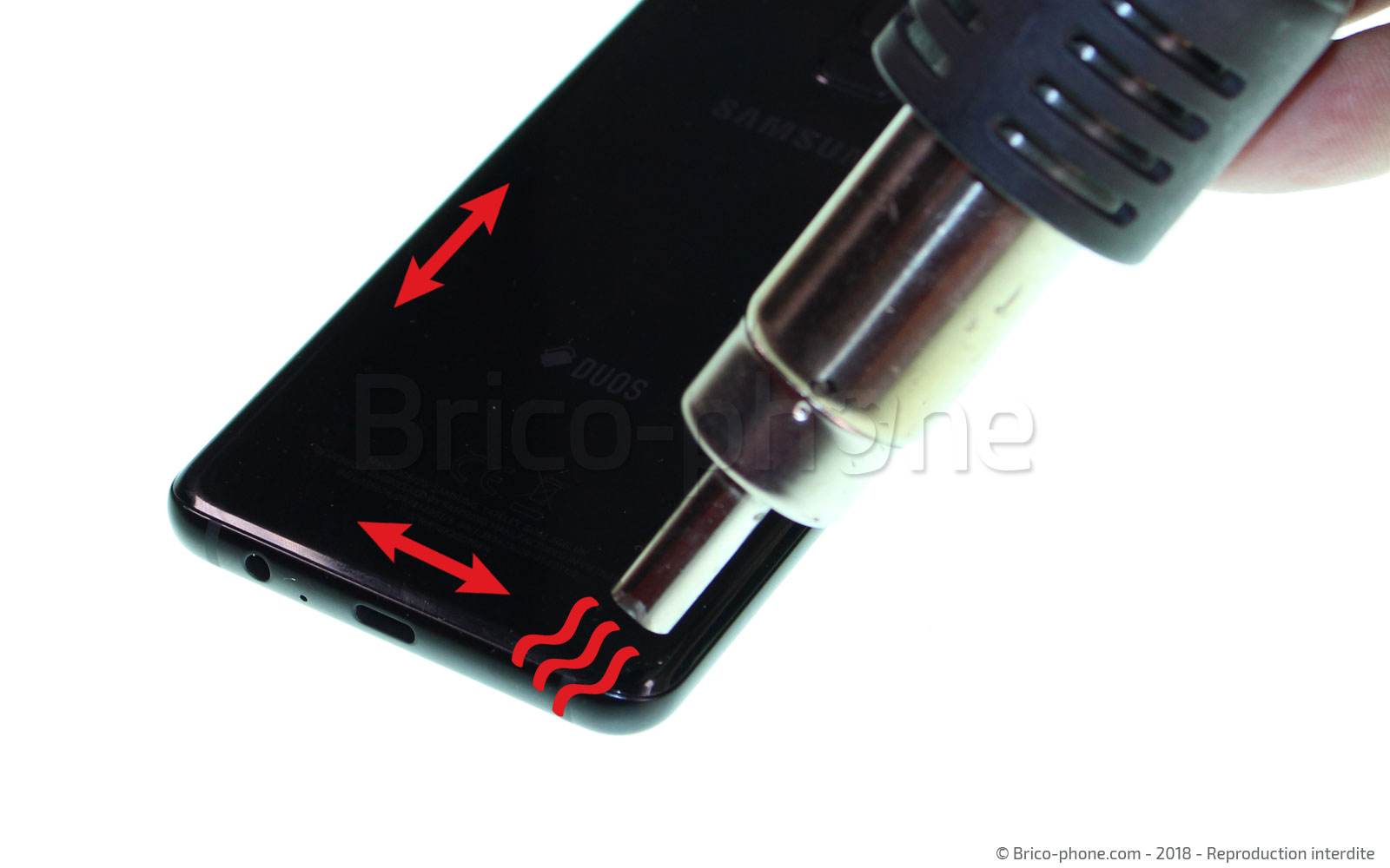 Changement d'écran (vitre+LCD) sur Galaxy A8 2018 photo 1