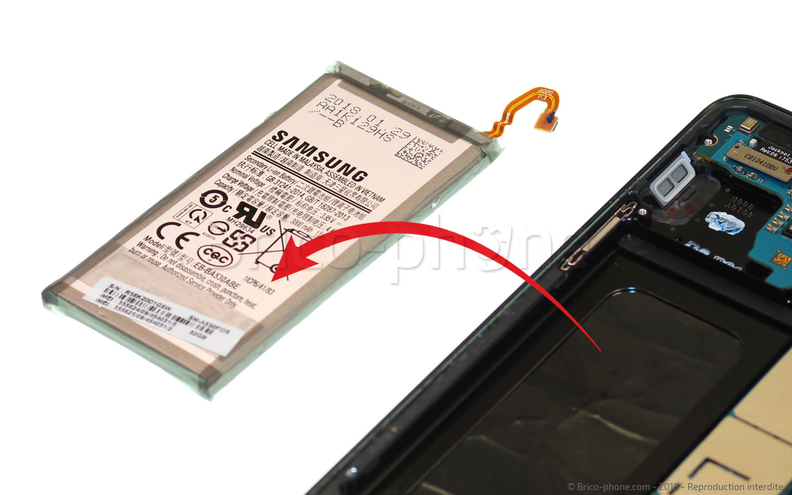 Changement de batterie sur Galaxy A8 2018 photo 3