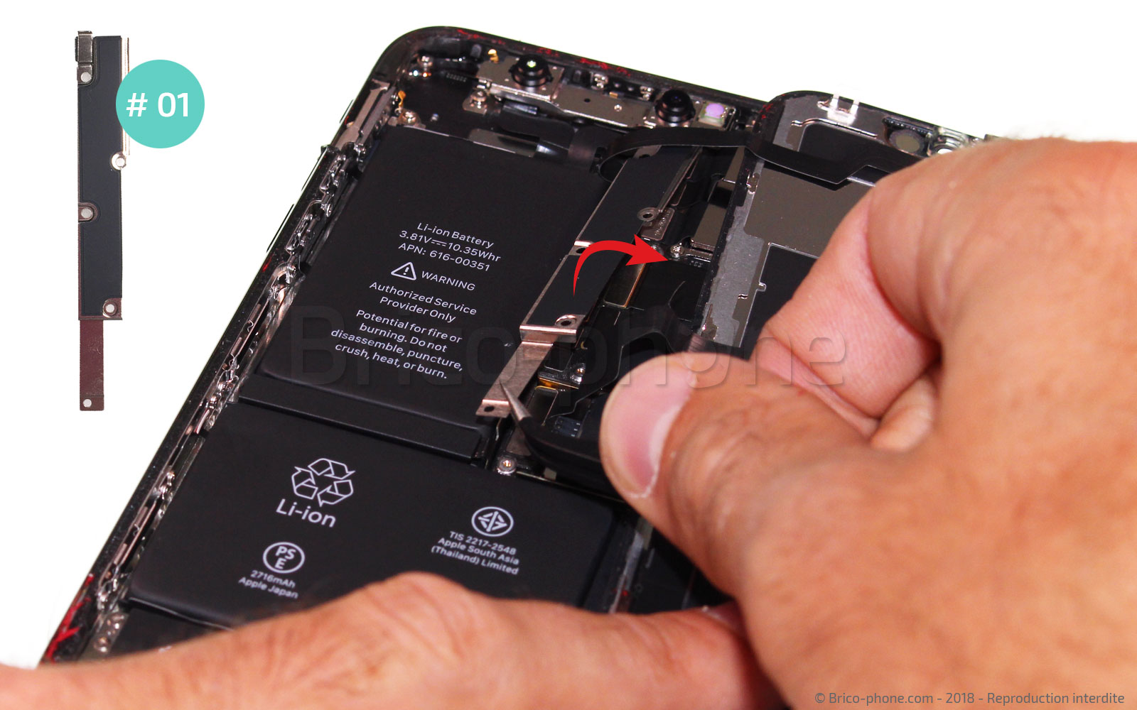 Changement du vibreur Taptic Engine sur iPhone X photo 3