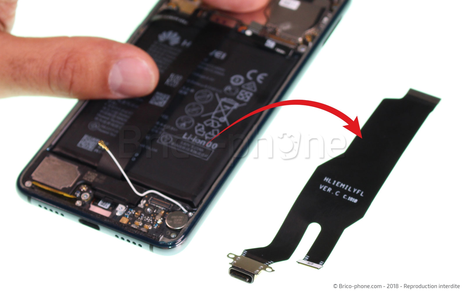 Changement d'écran (vitre+LCD) sur P20 photo 4