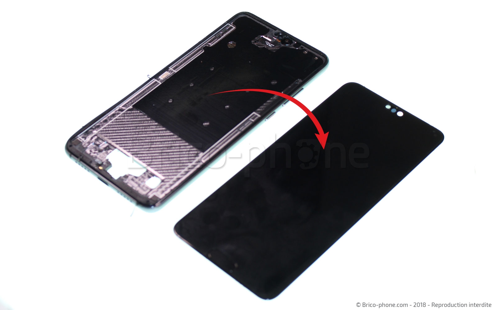 Changement d'écran (vitre+LCD) sur P20 photo 4