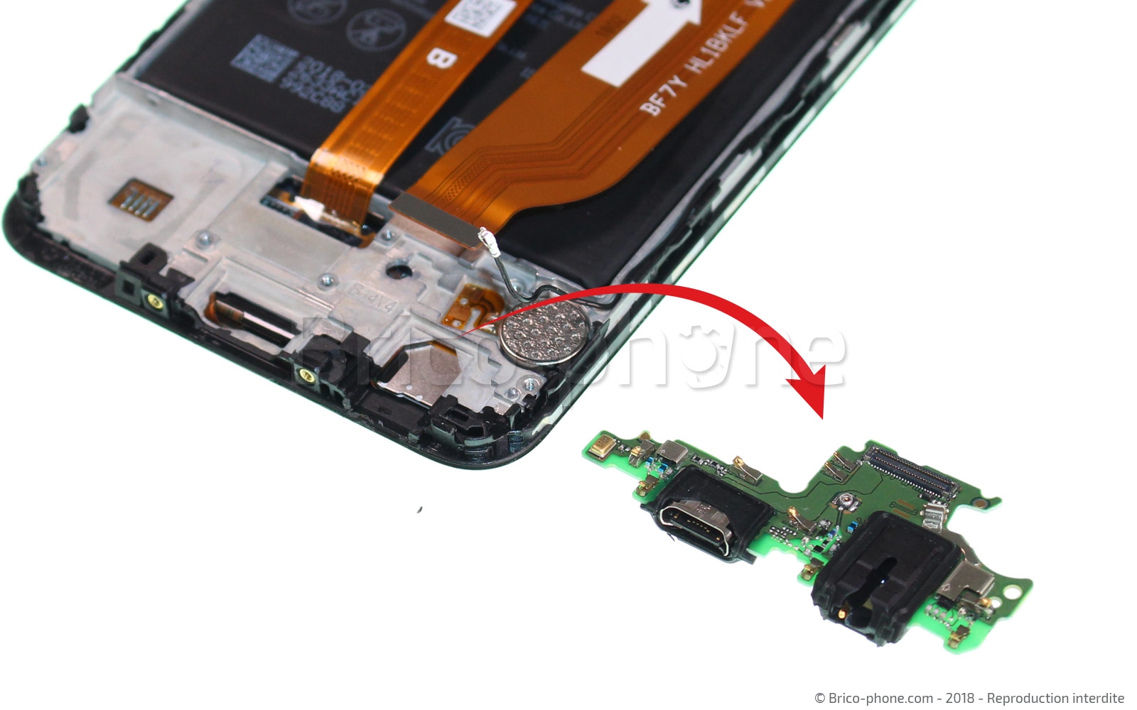 Changement du connecteur de charge sur Honor View 10 photo 3