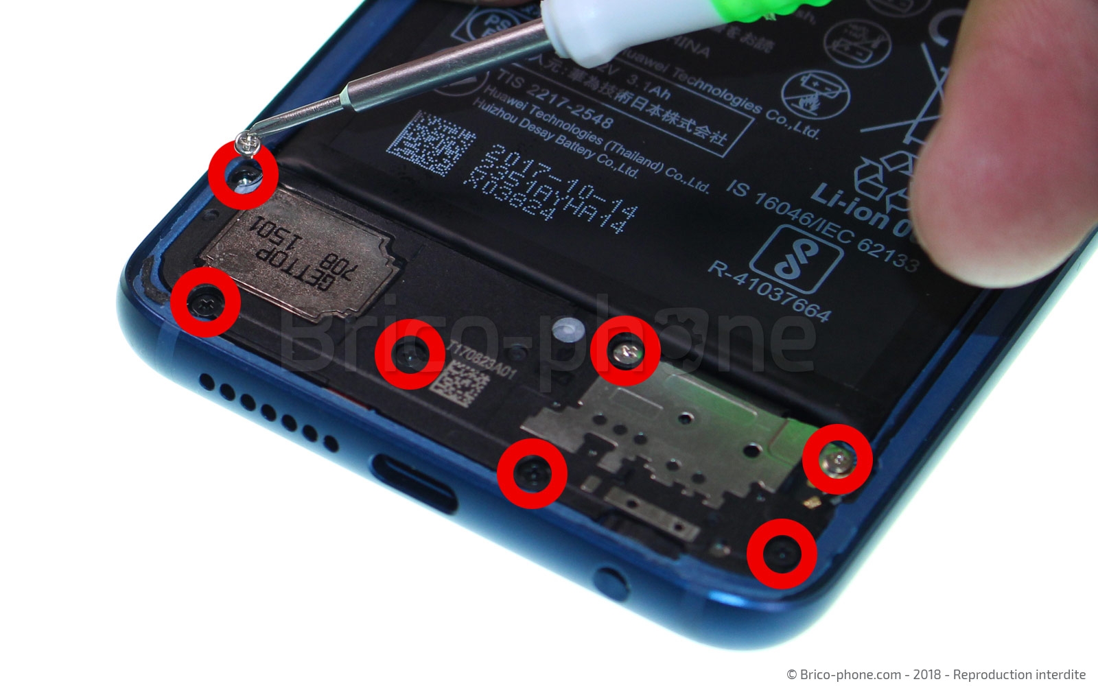 Changement d'écran (vitre+LCD) sur Honor 9 photo 1