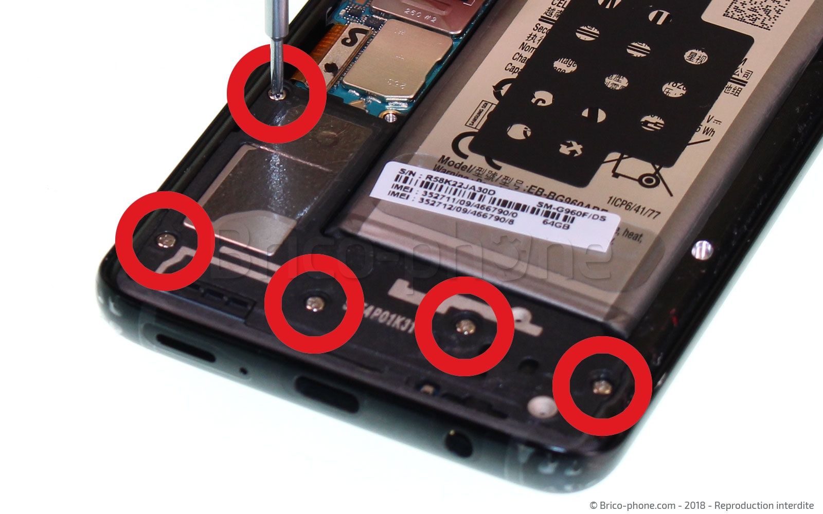 Changement d'écran (vitre+AMOLED) sur Galaxy S9 photo 1