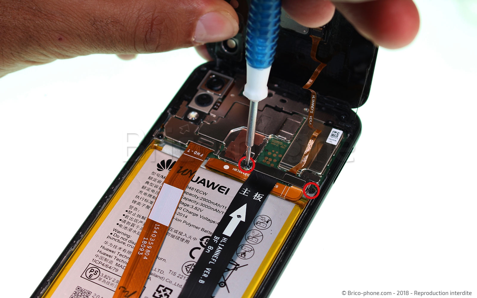 Changement du connecteur de charge et prise Jack sur P20 lite photo 1