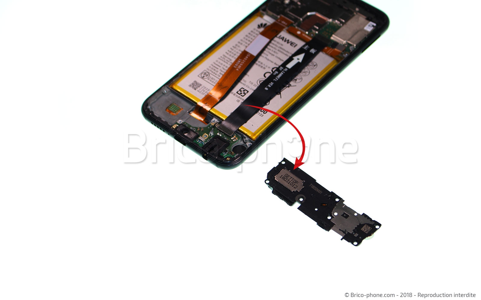 Changement du connecteur de charge et prise Jack sur P20 lite photo 4