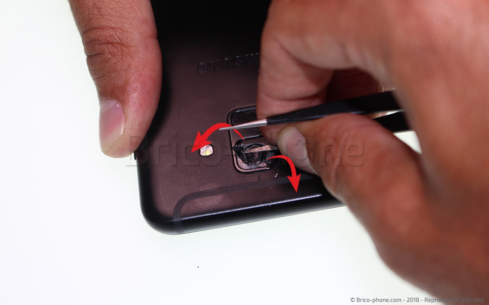 Changement de lentille de caméra arrière sur Galaxy A6 2018 photo 2