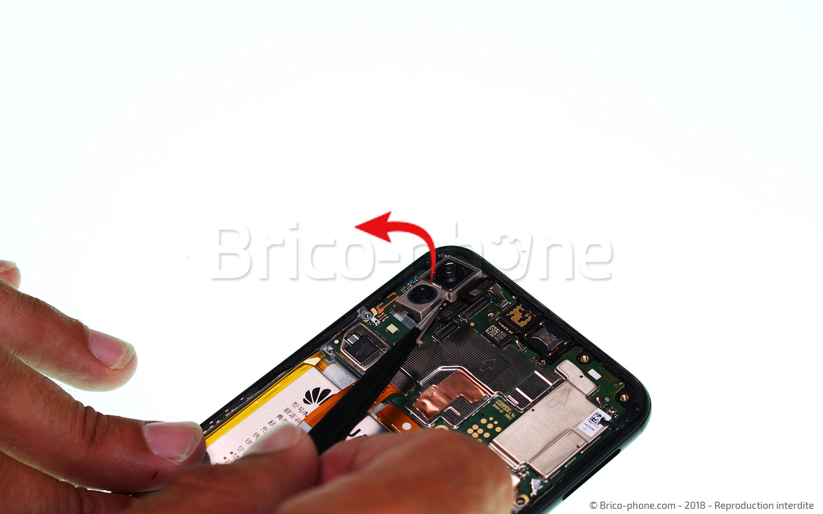 Changement d'écran (vitre+châssis+batterie) sur P20 lite photo 3