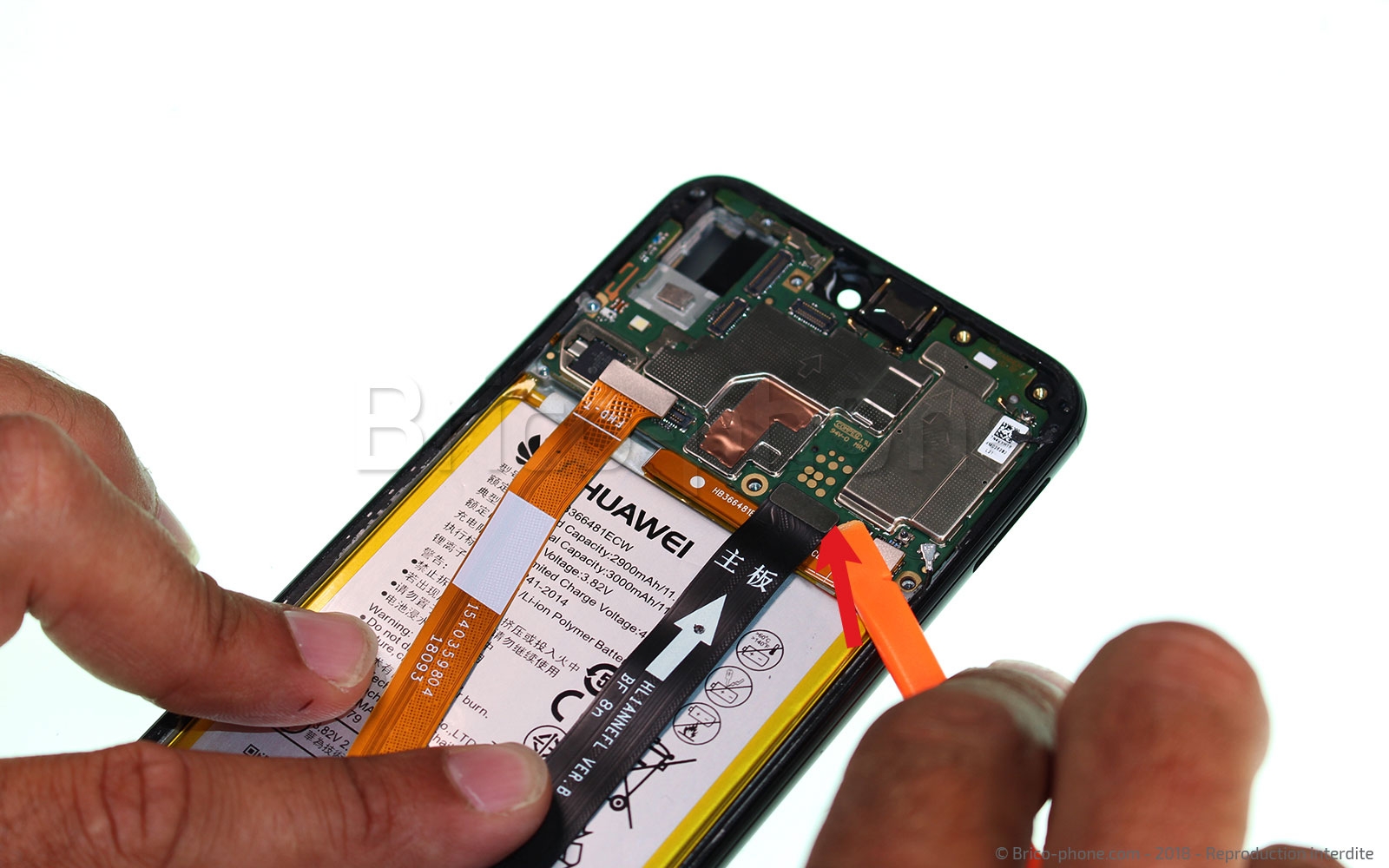 Changement d'écran (vitre+châssis+batterie) sur P20 lite photo 2