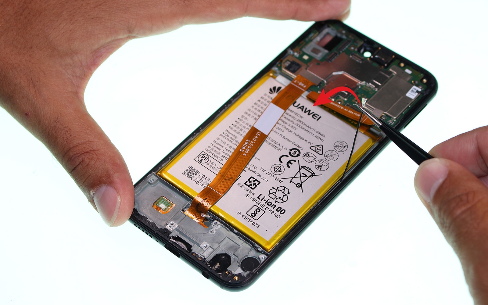 Changement d'écran (vitre+châssis+batterie) sur P20 lite photo 2