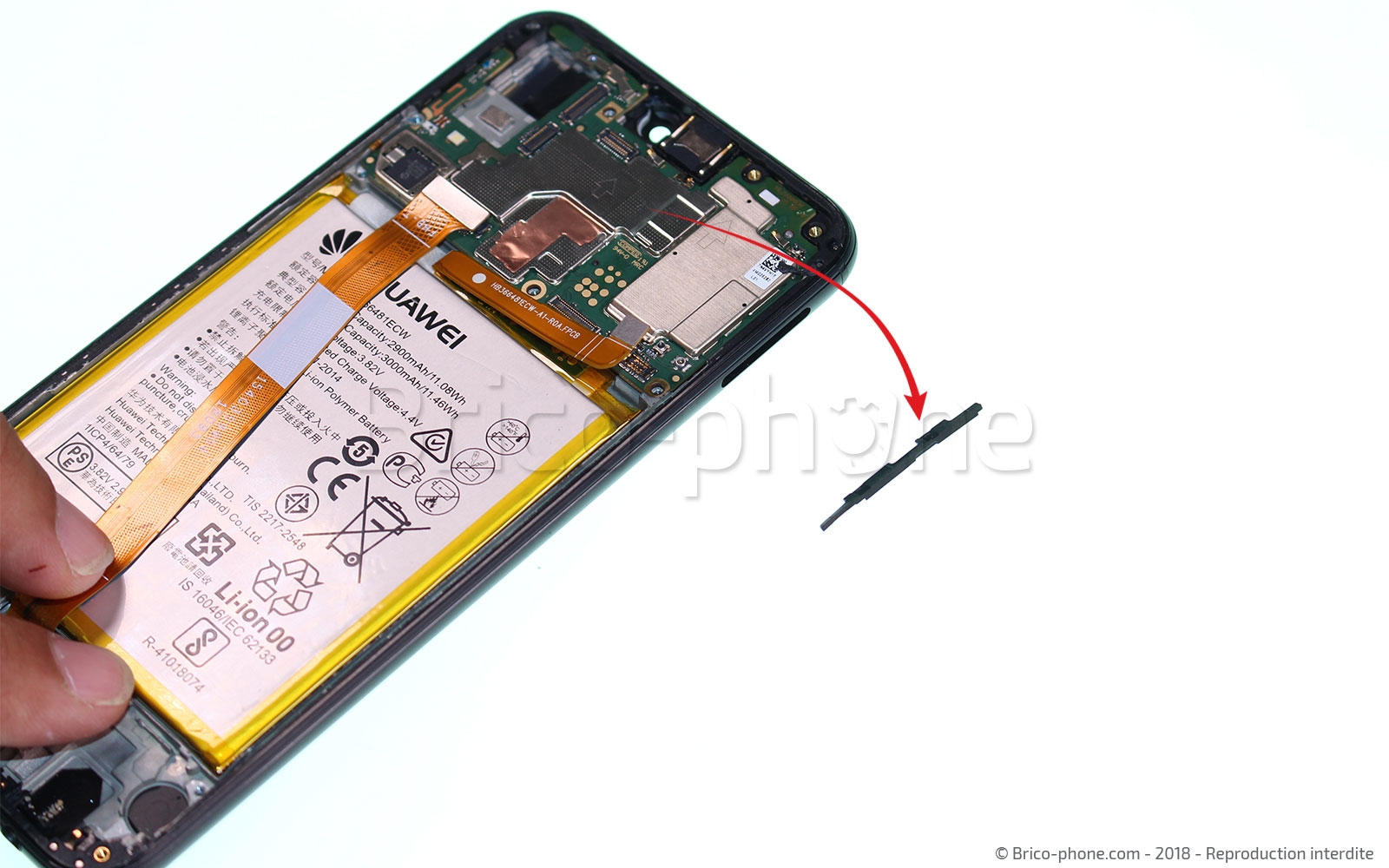 Changement d'écran (vitre+châssis+batterie) sur P20 lite photo 4