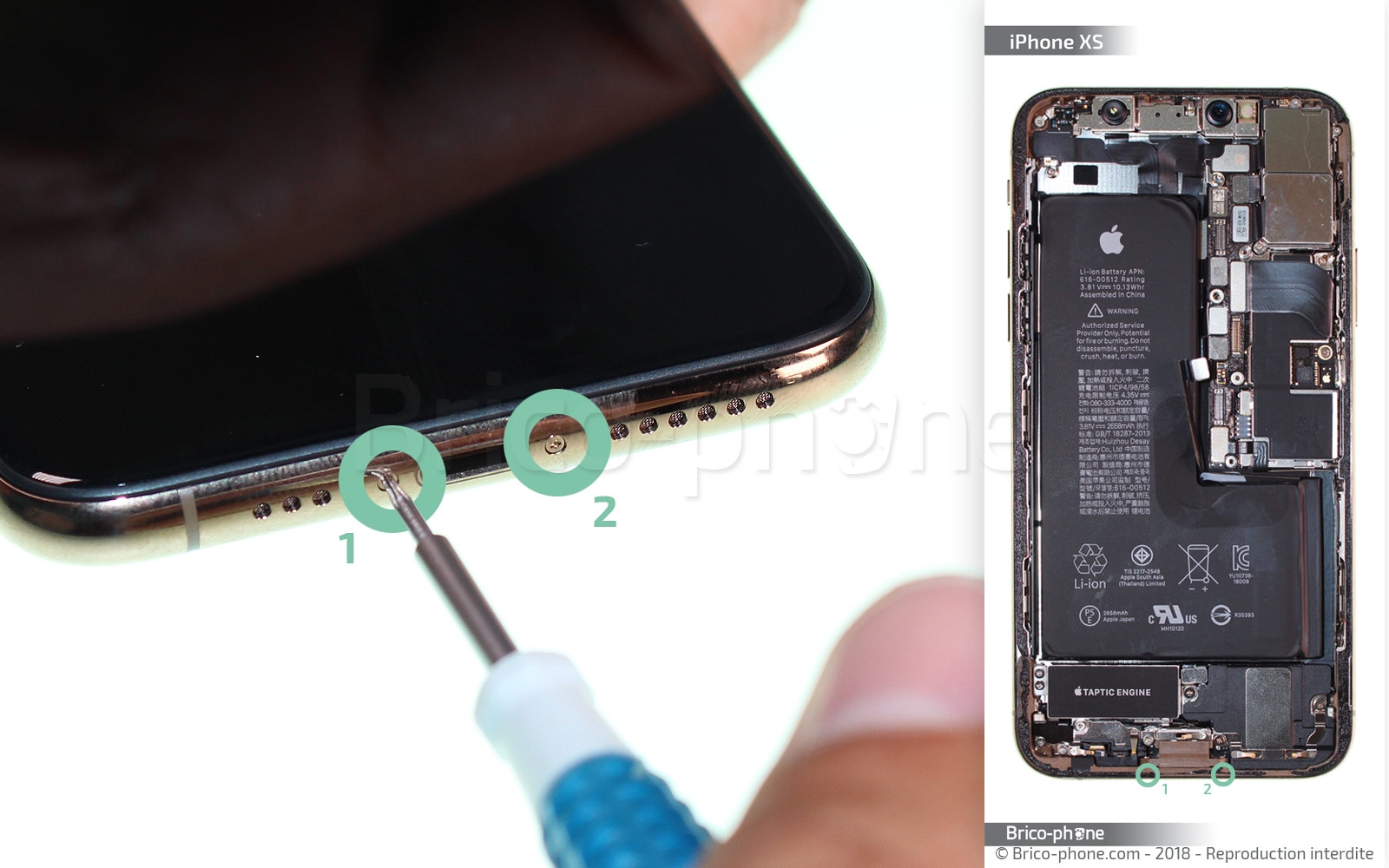 Changement d'écran complet pré-monté (châssis+vitre+OLED) sur iPhone XS photo 1