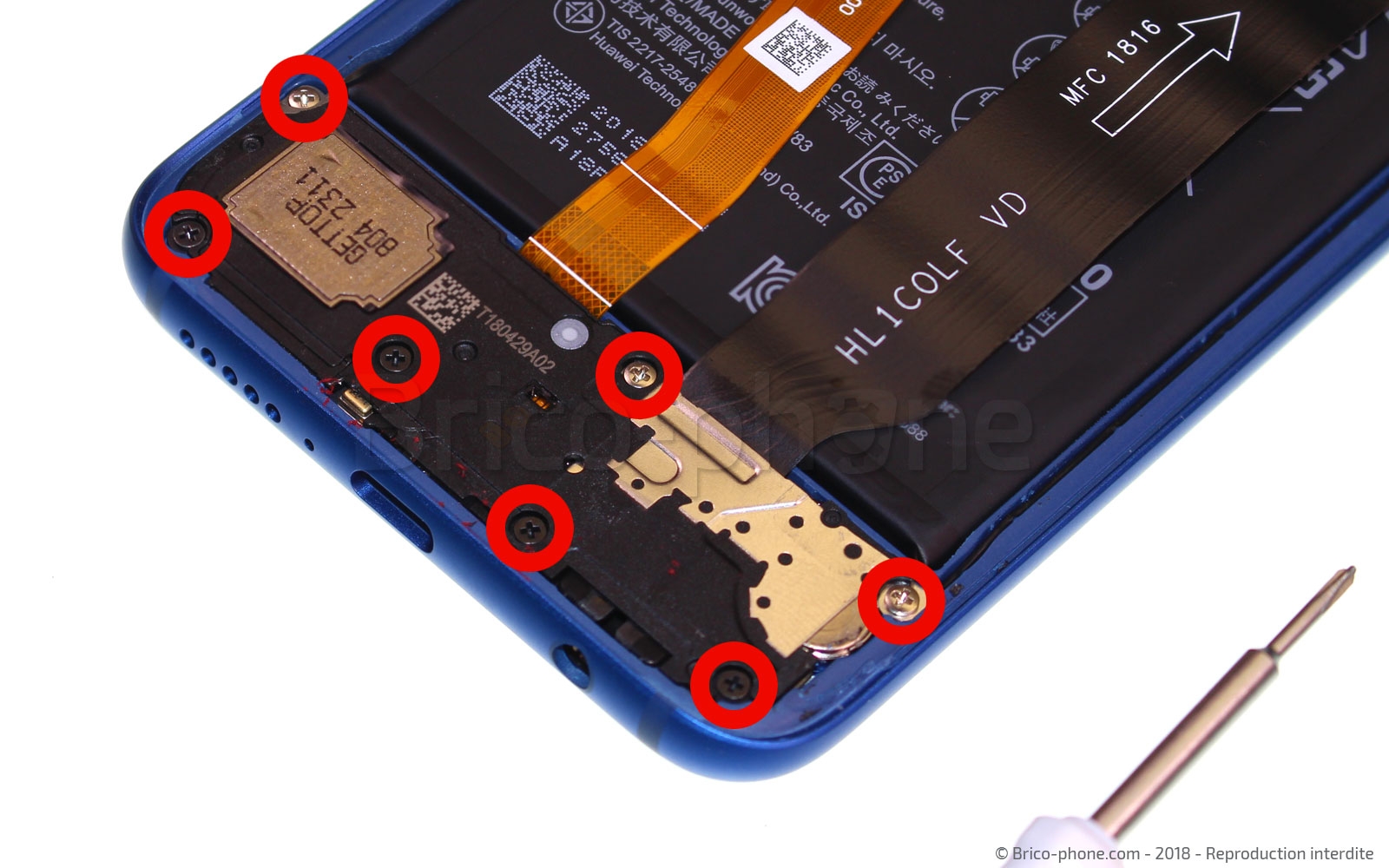 Changement d'écran (vitre+LCD) sur Honor 10 photo 1