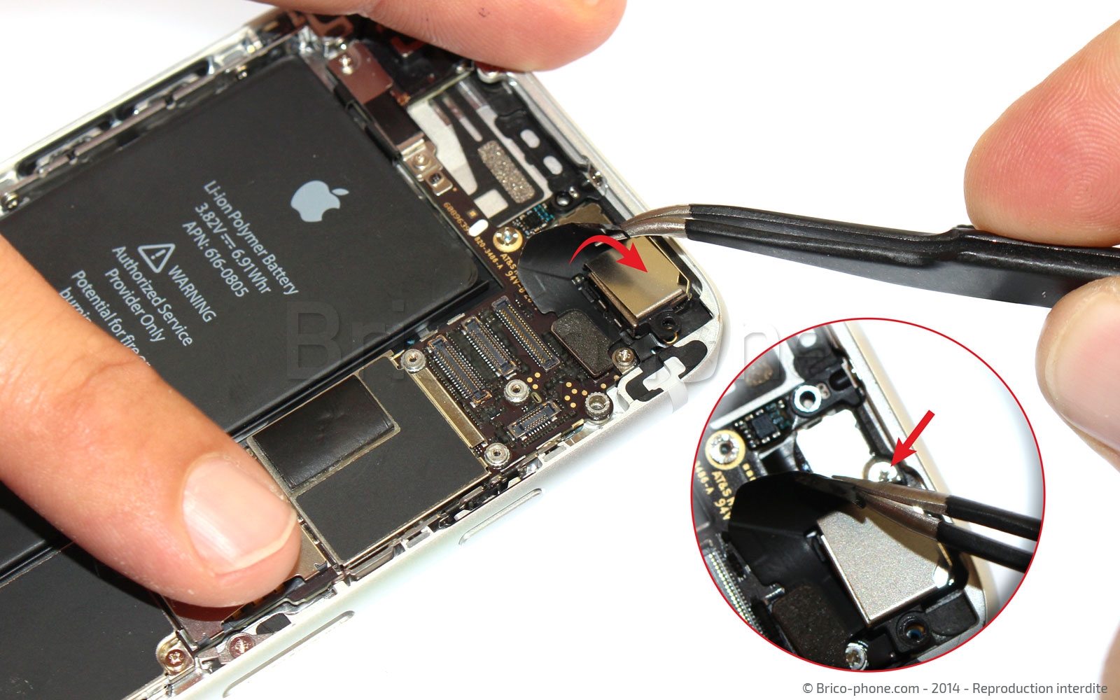 Changement d'antenne réseau (WiFi-GPS-Bluetooth) sur iPhone 6 photo 2