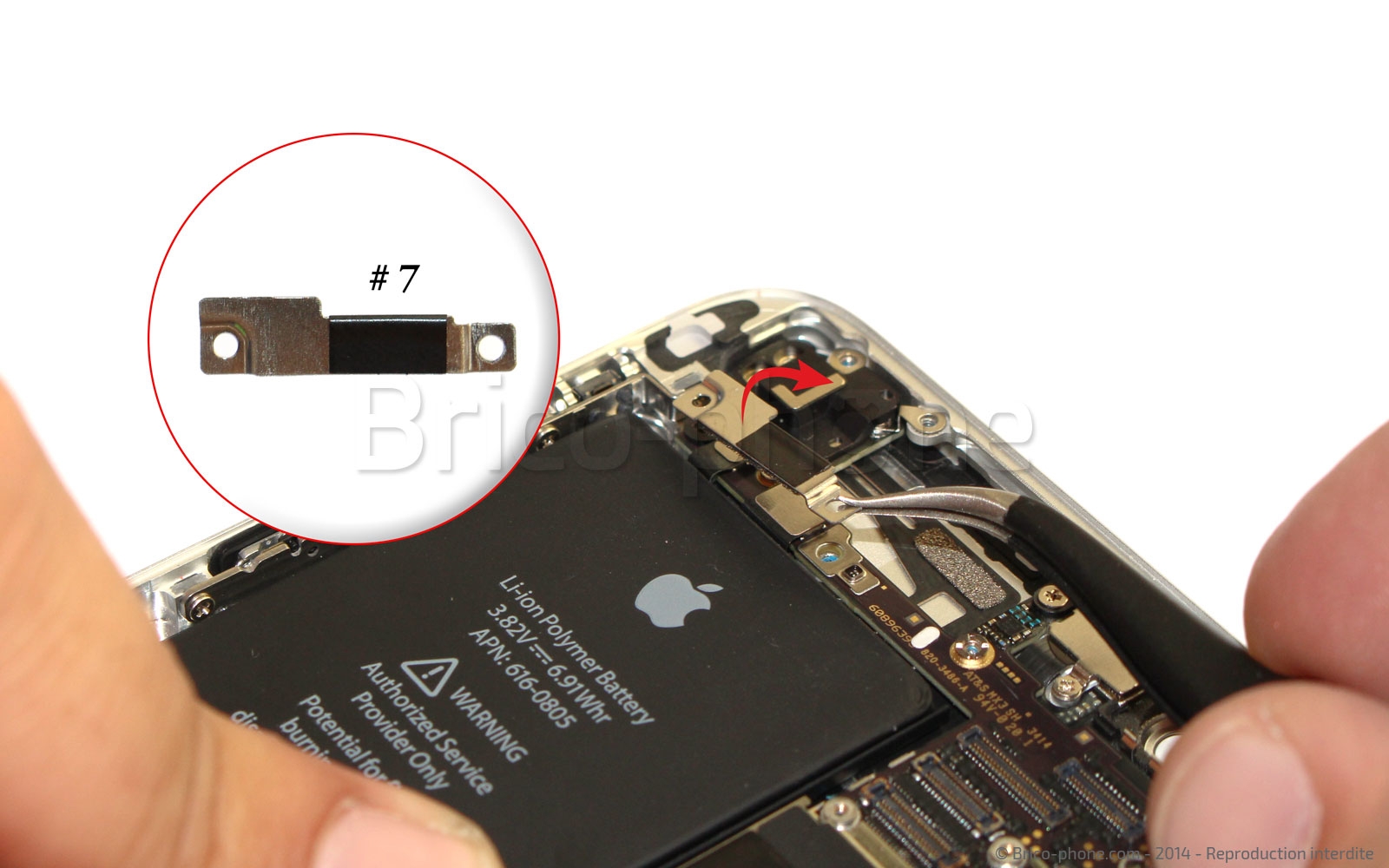 Changement d'antenne réseau (WiFi-GPS-Bluetooth) sur iPhone 6 photo 2