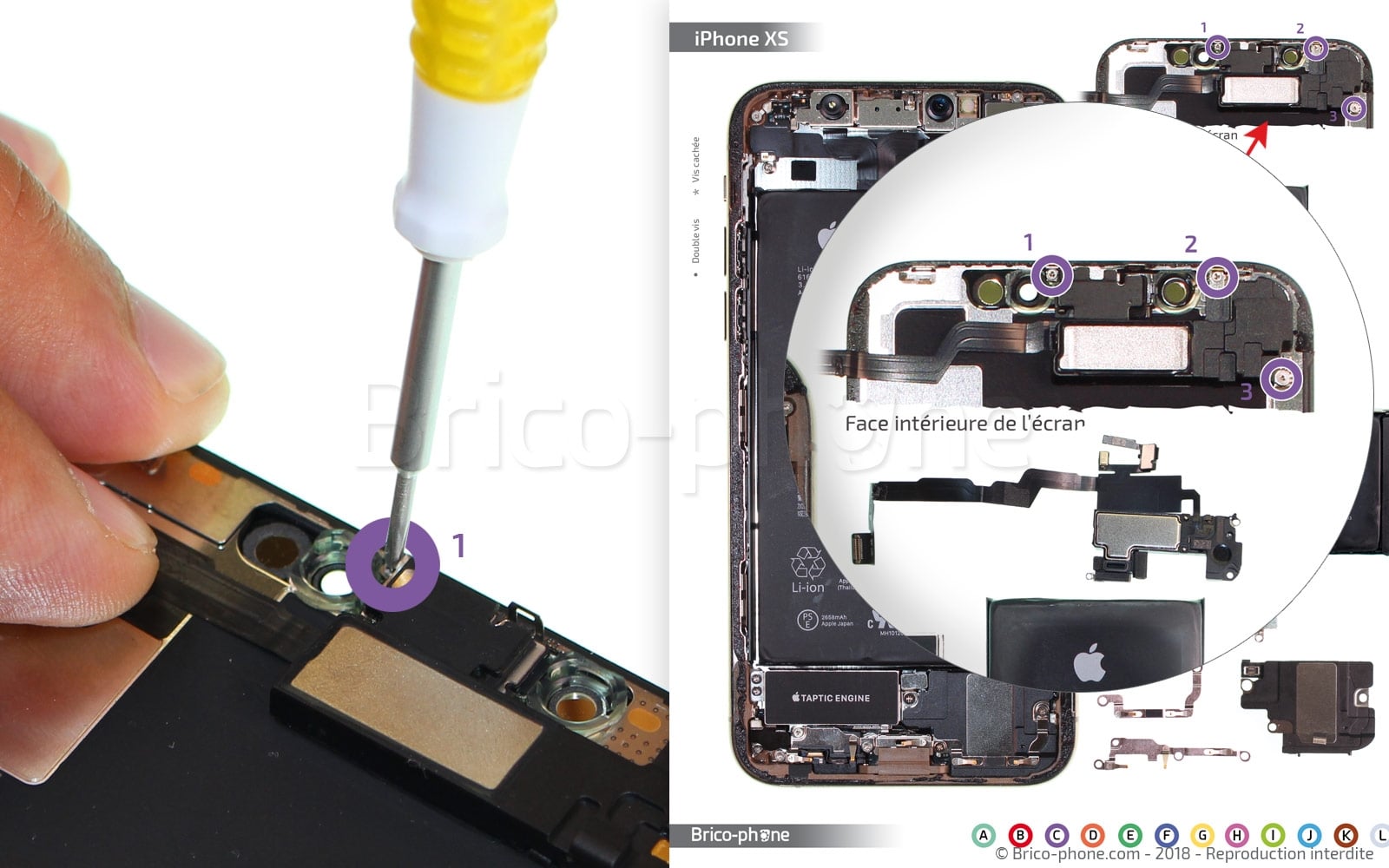 Tutoriel photo remplacement de l'écouteur interne sur iPhone XS