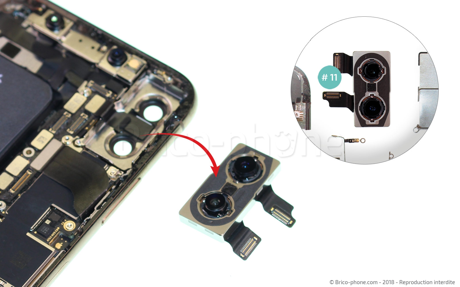 Changement de double caméra arrière sur iPhone XS photo 3