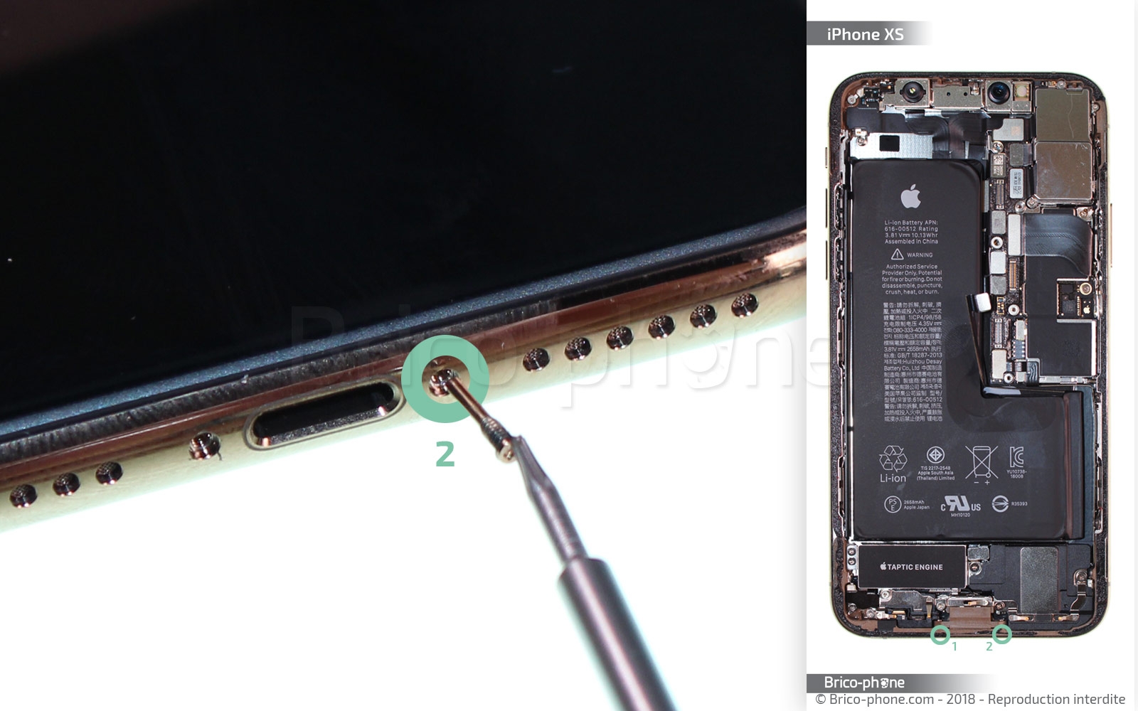 Changement du connecteur de charge sur iPhone XS photo 2