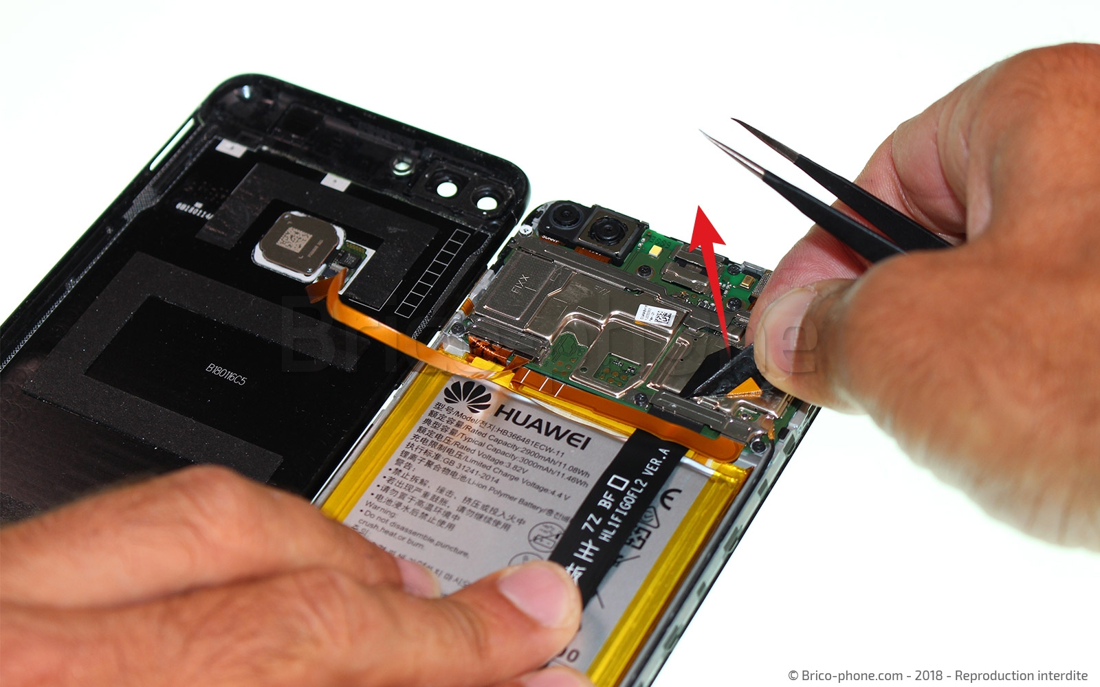 Changement de coque arrière avec lecteur d'empreintes sur P Smart 2018 photo 2