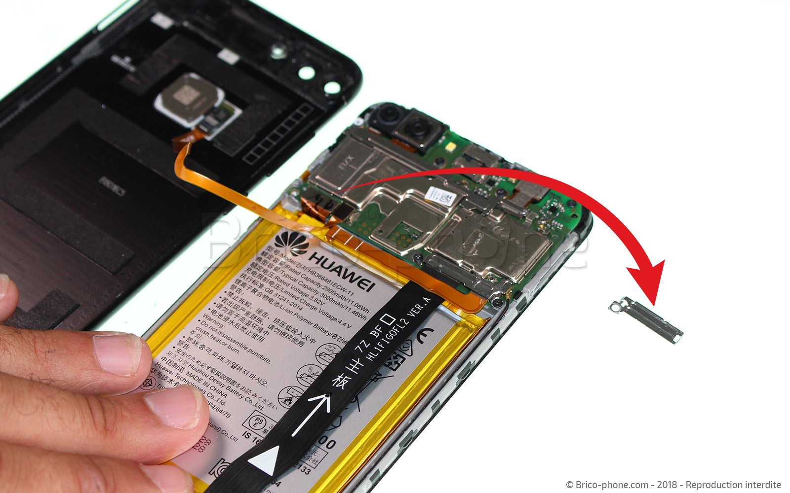 Changement de coque arrière avec lecteur d'empreintes sur P Smart 2018 photo 3