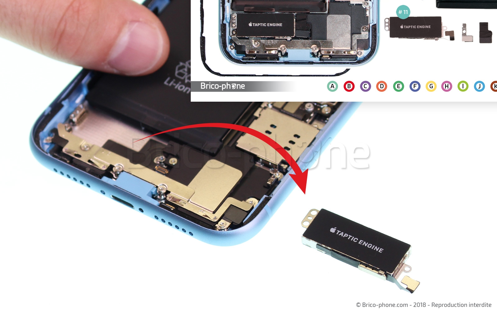 Changement du vibreur Taptic Engine sur iPhone XR photo 4