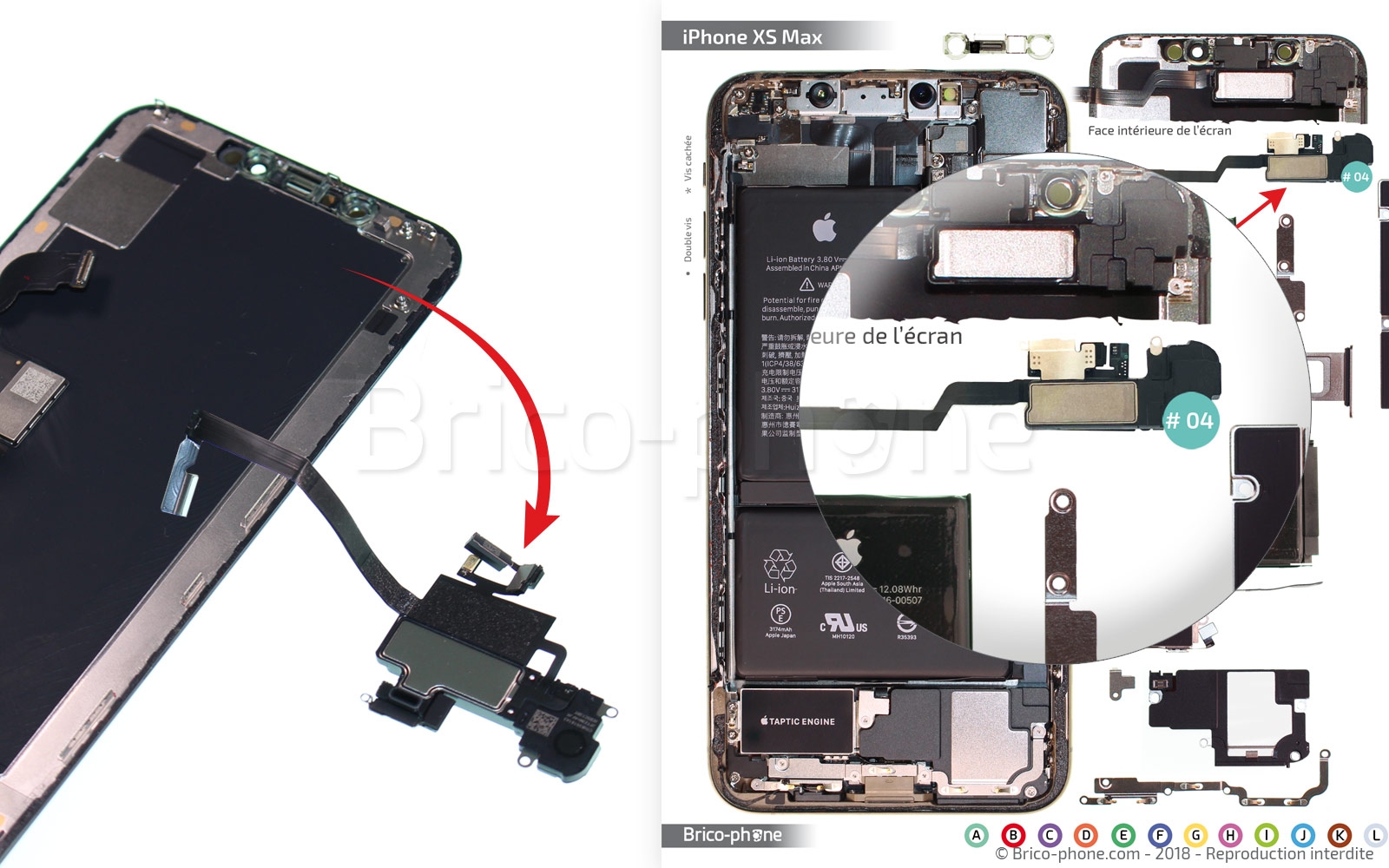 Changement du haut-parleur interne sur iPhone XS Max photo 3