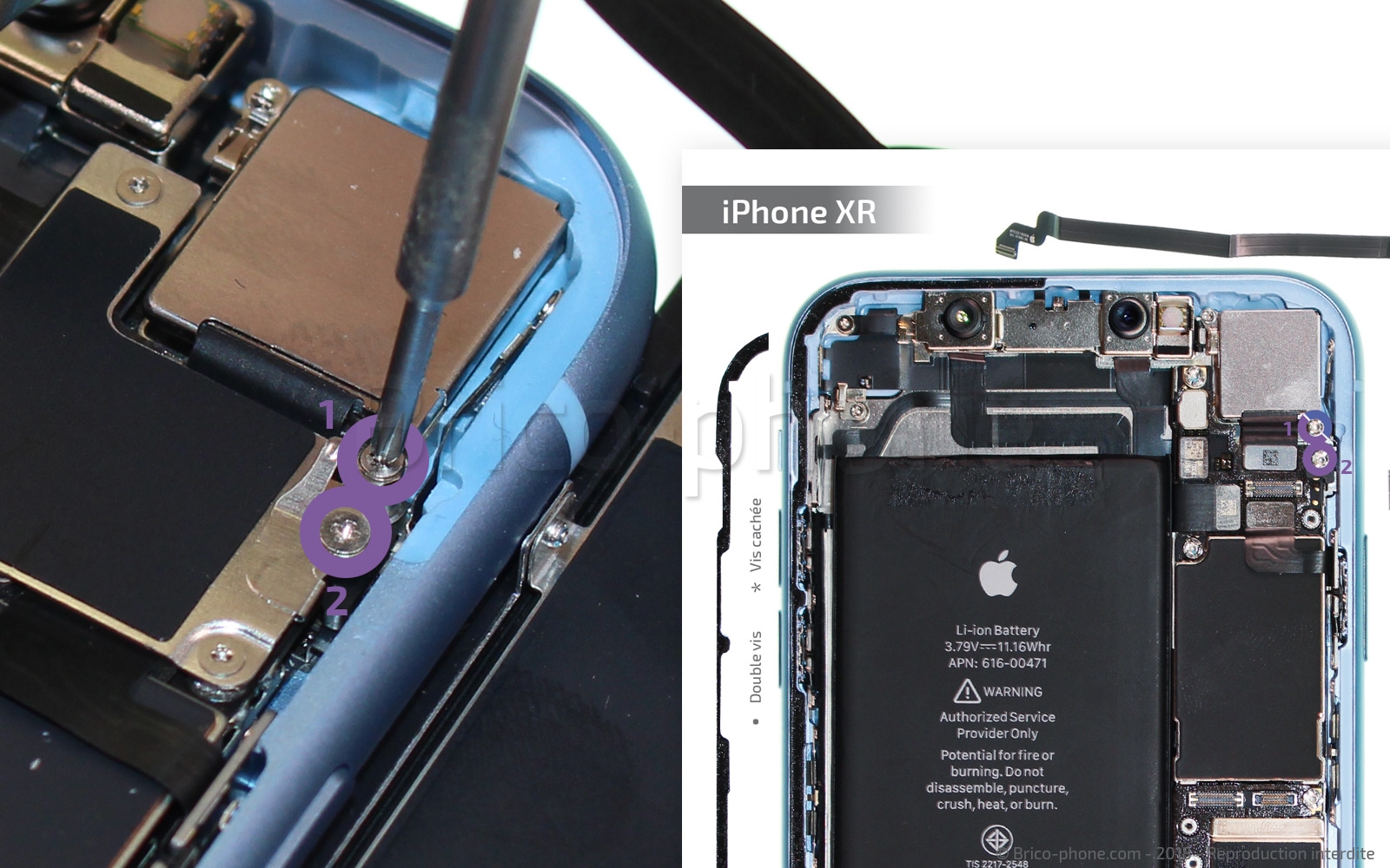 Tutoriel photos changement de l'écouteur interne sur iPhone XR