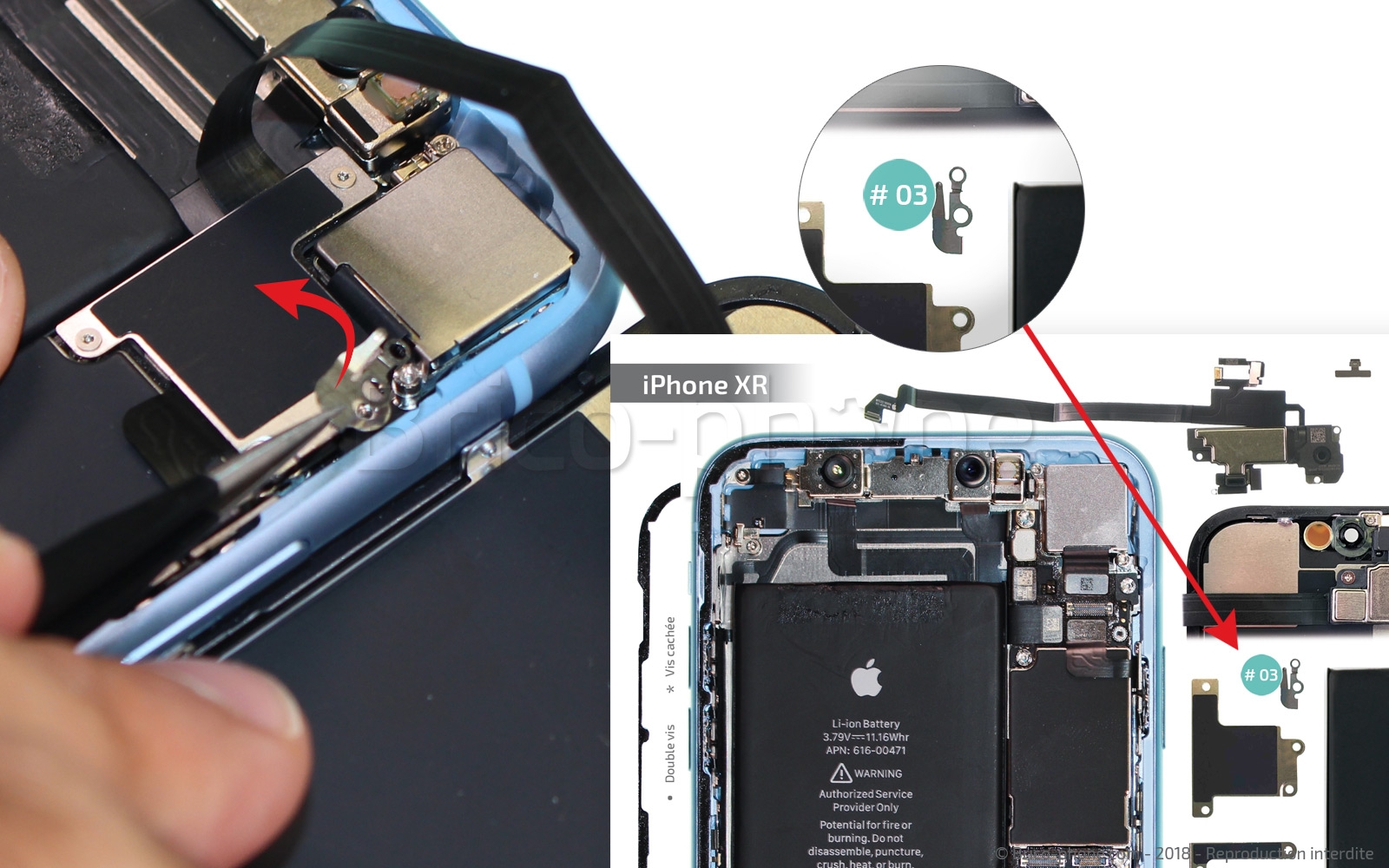 Changement d'écran complet pré-monté (châssis+vitre+LCD) sur iPhone XR photo 2