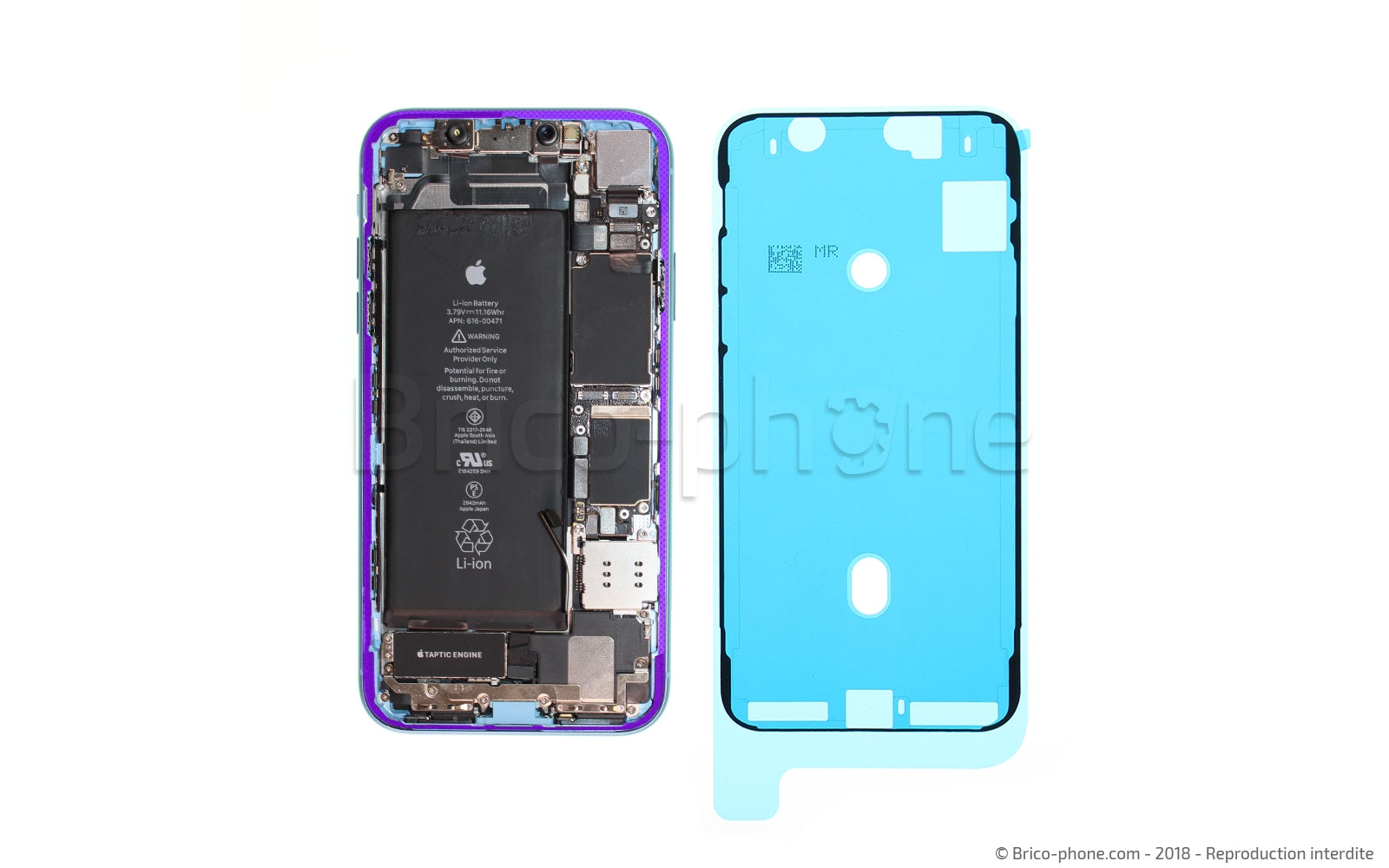 Changement d'écran complet pré-monté (châssis+vitre+LCD) sur iPhone XR photo 2