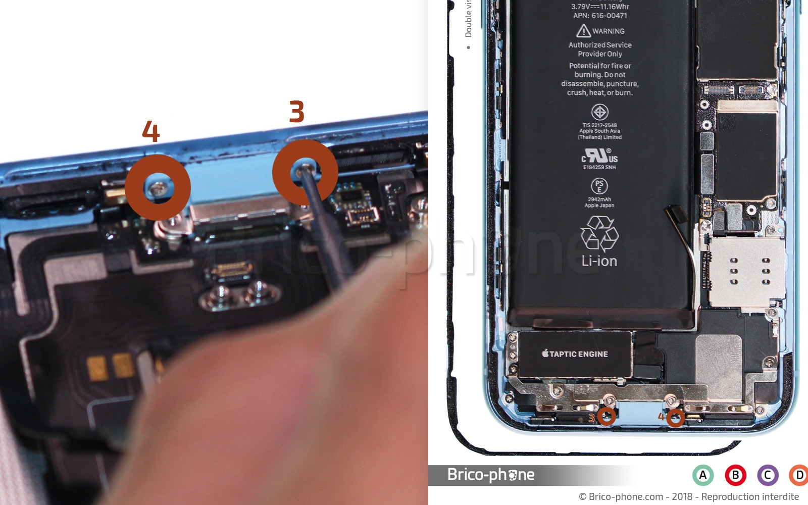 Changement du connecteur de charge sur iPhone XR photo 3