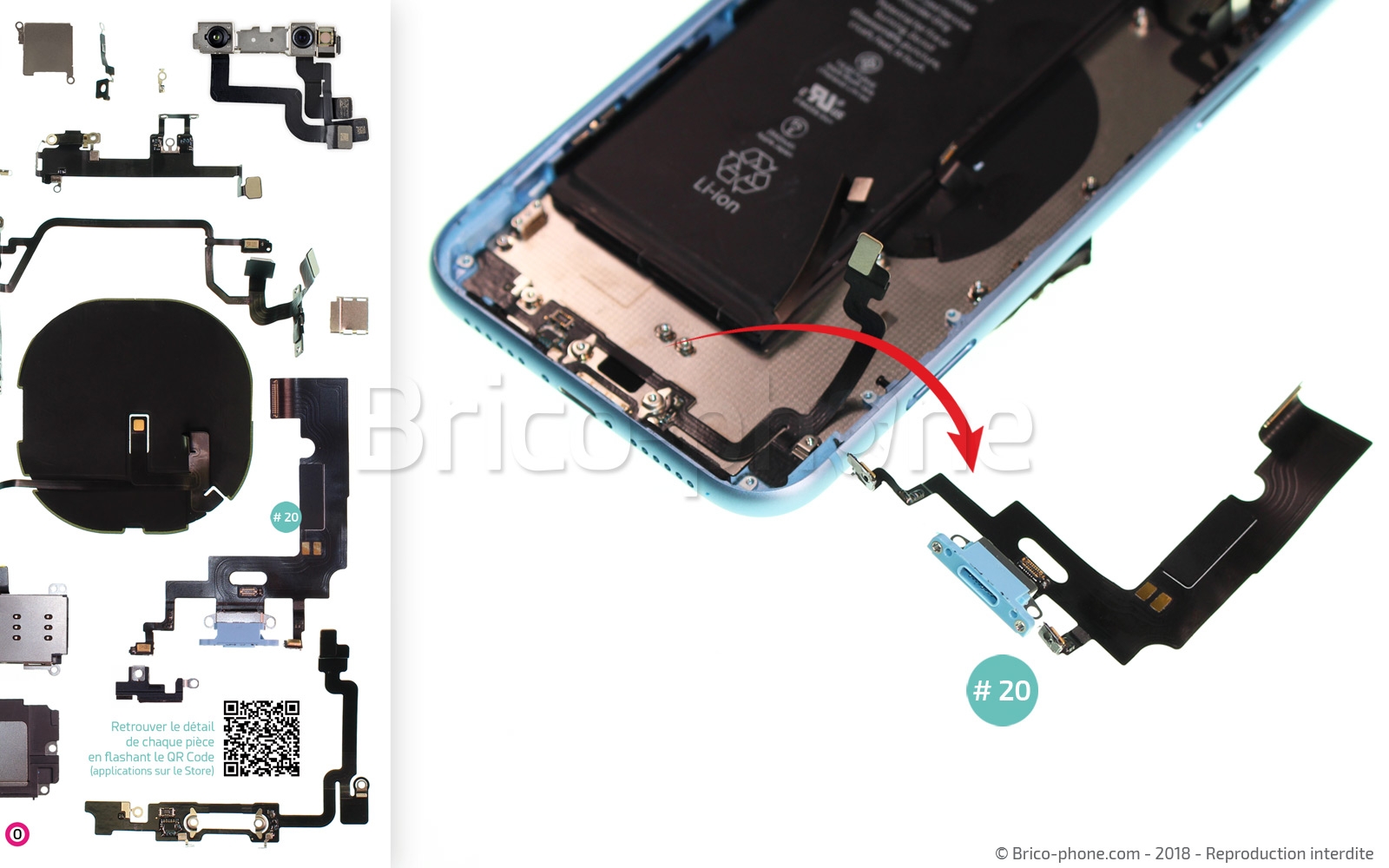 Changement du connecteur de charge sur iPhone XR photo 4