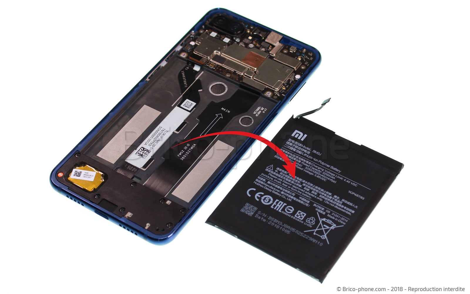 Changement de batterie sur Mi 8 Lite photo 3