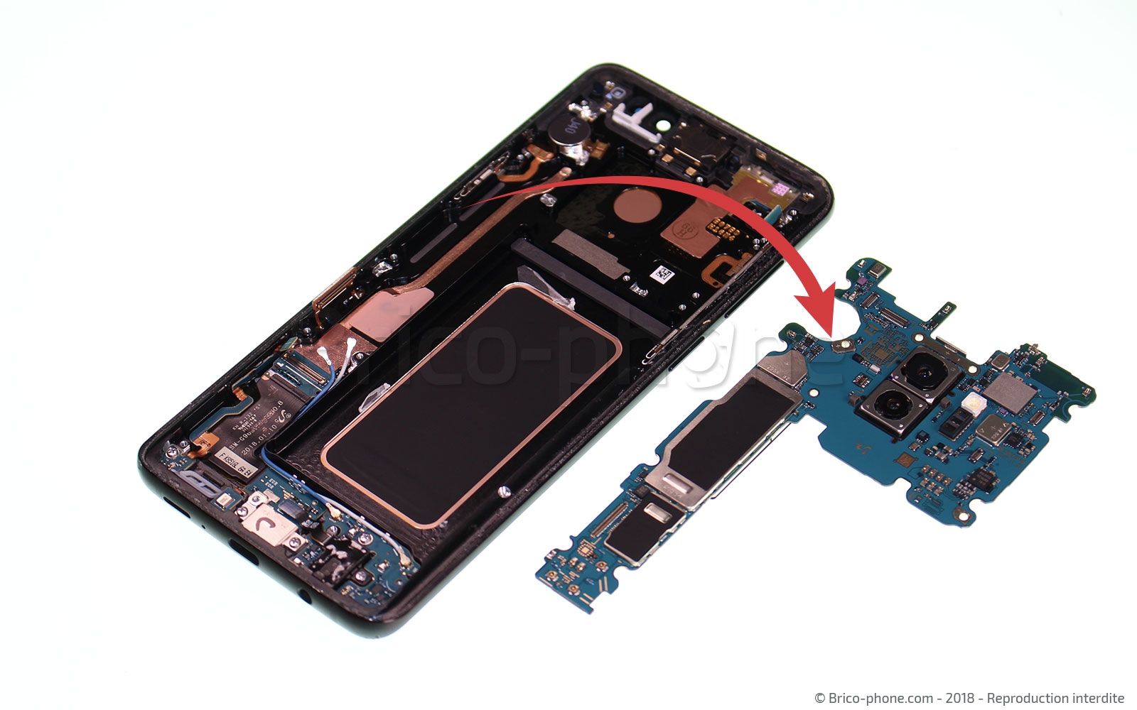 Changement d'écran (vitre+Amoled) sur Galaxy S9 Plus photo 3