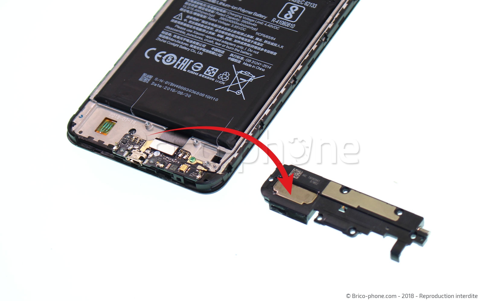 Changement de connecteur de charge sur Redmi Note 6 Pro photo 3