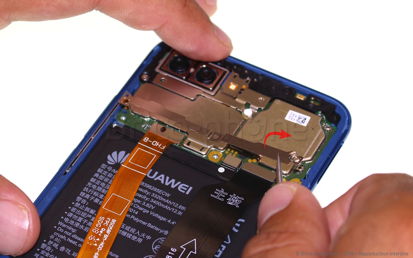 Changement de bloc écran avec batterie sur Honor 10 photo 3